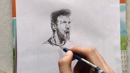 Drawing Lionel Messi - Timelapse | KK Cool art