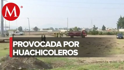 Reportan fuga de gasolina por huachicoleo en Acolman