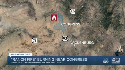 Ranch Fire burning near Congress