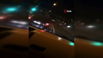 Göktaşını arabaları ile giderken farkında olmadan böyle görüntülediler