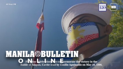 Philippine flag inspired face mask worn by Navy during celebration of Philippine Flag day in Cavite