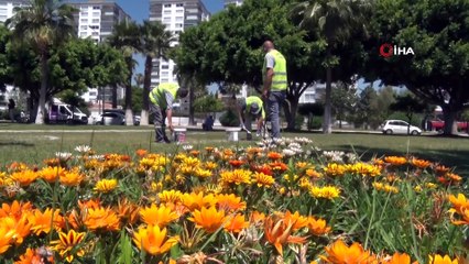 Mersin'de sahil bandına sosyal mesafe çemberi