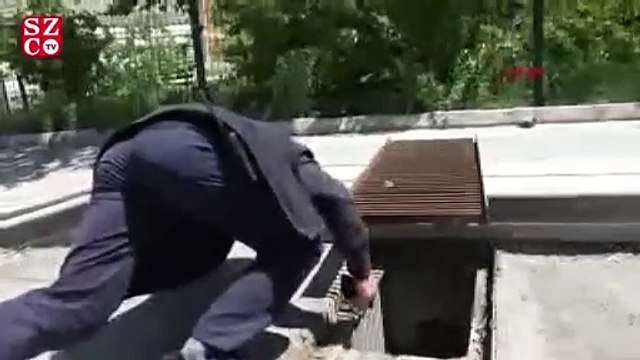 İtfaiyeden cep telefonu destekli kedi kurtarma operasyonu