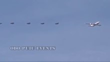 Sukhoi Su-57, 5th-Generation Stealth Fighter  Jets Escort Putin's Presidential Plane.