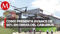Obras en L1 y L2 de Cablebús de CdMx, con avance de 69% y 50%