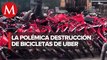 Destruyen bicicletas eléctricas Jump bajo fuertes críticas en redes sociales