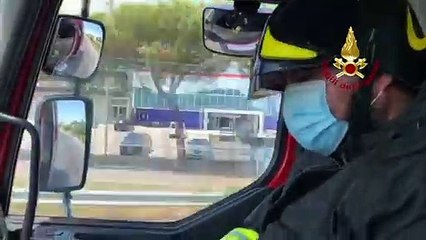Rimini - Incendio di sterpaglie a Covignano (28.05.20)
