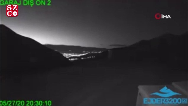 Meteorun düştüğü nefes kesen anlar 3 bin 200 rakımdan böyle görüntülendi