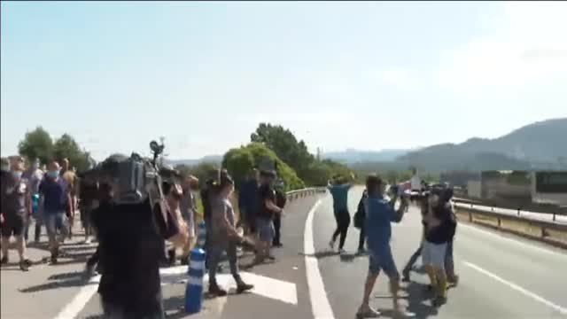 Protestas de los trabajadores de Nissan en Barcelona por el cierre