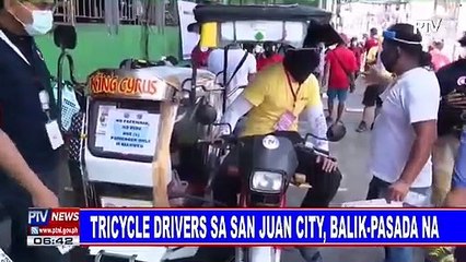 Tricycle drivers sa San Juan City, balik-pasada na; health protocols sa tricycles, mahigpit na ipinatutupad