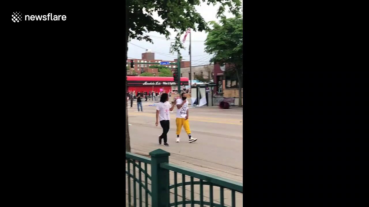 Minneapolis police use tear gas and rubber bullets to disperse George Floyd protest