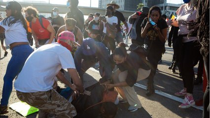 Protestors Clash With California Highway Patrol