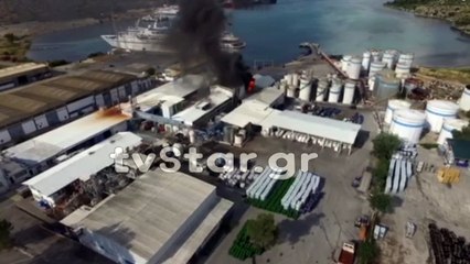 Φωτιά σε εργοστάσιο στη Χαλκίδα