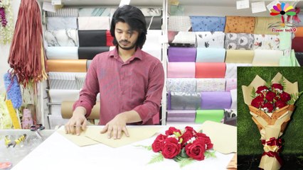 7 Roses wrapping technique \\  How to make a hand-tied bouquet