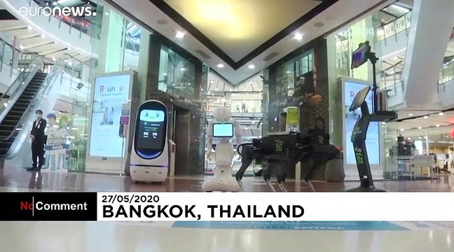 Robots deployed to shopping malls to prevent COVID-19 spread