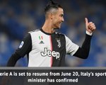 Serie A set to return on June 20