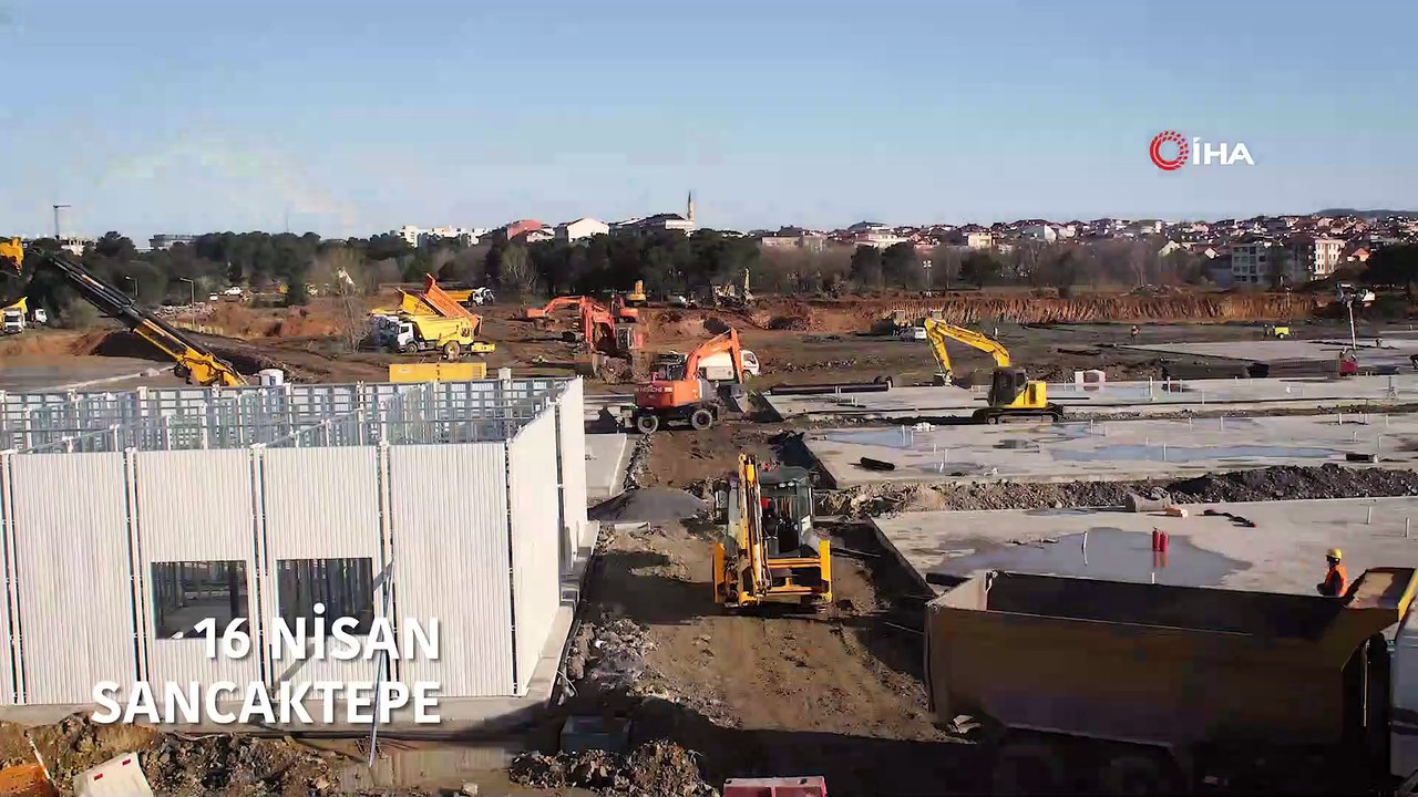 Acil durum hastanelerinin inşa çalışmaları aşama aşama görüntülere yansıdı