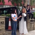 Kate Garraway and her children take part in Clap for Carers