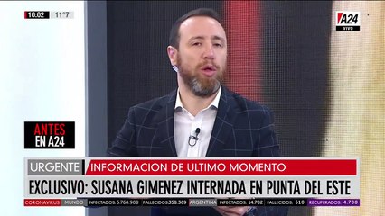 Susana Giménez está internada y sería operada en Punta del Este