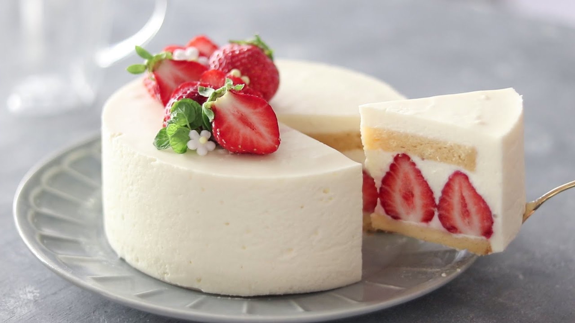 クリスマスに いちごのレアチーズケーキの作り方 No Bake Strawberry Cheesecake Hidamari Cooking Video Dailymotion