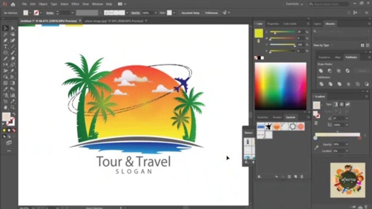 Logo Design Tutorial||How to make Tour & Travel Logo||In Adobe Illustrator cc