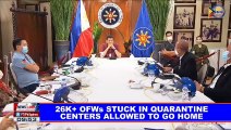 26K+ OFWs stuck in quarantine centers to go home