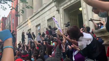 George Floyd  - The protest then headed to in front of the White House