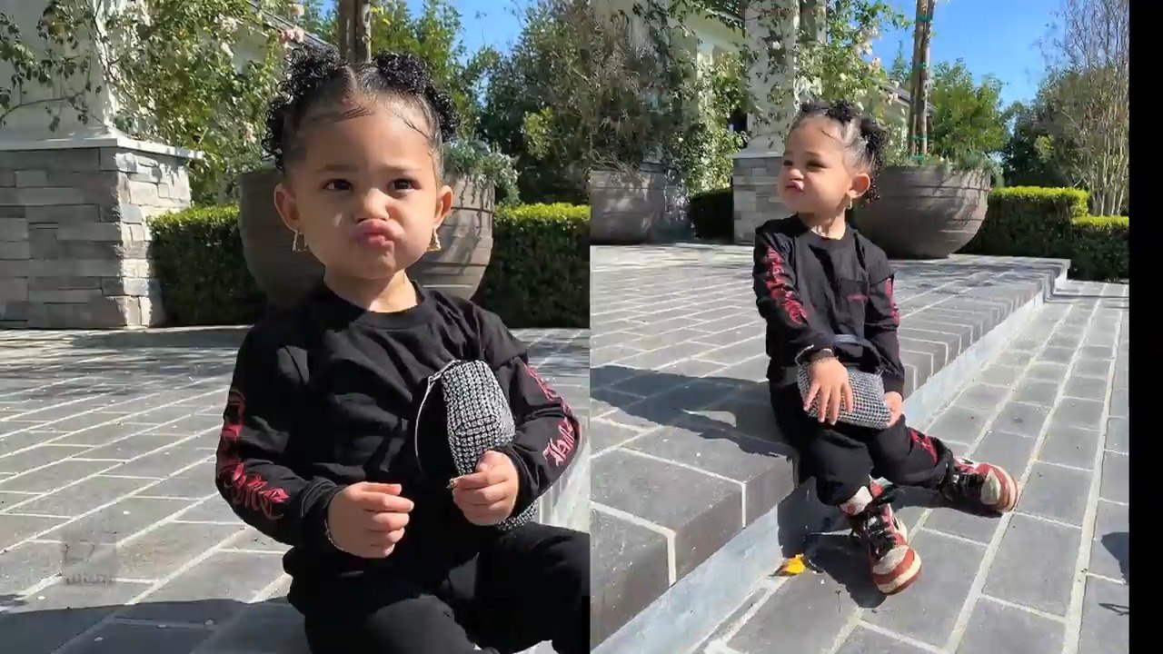Stormi Trying To Look Like Mommy Kylie