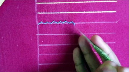 aari work tutorial 3 zigzag and back stitch (Tamil)