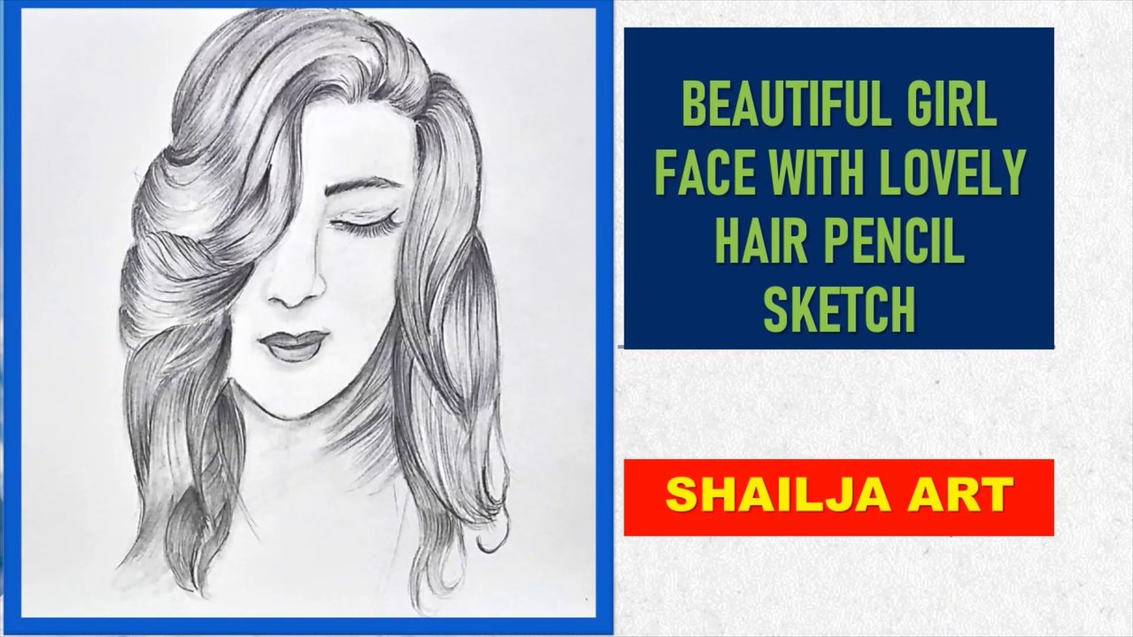 beautiful girl face pencil sketch | drawing and coloring | simple drawing | shailja art