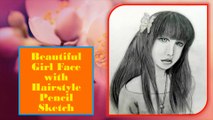 girl face with hairstyle pencil sketch || how to draw girl face with hairstyle pencil sketch step by step