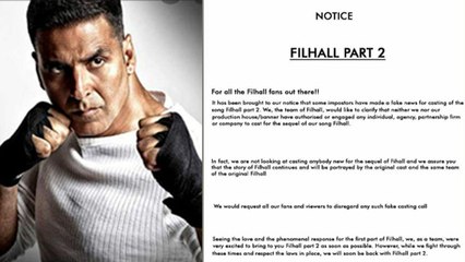 Akshay Kumar clear the rumour's regarding filhall part 2 casting | FilmiBeat