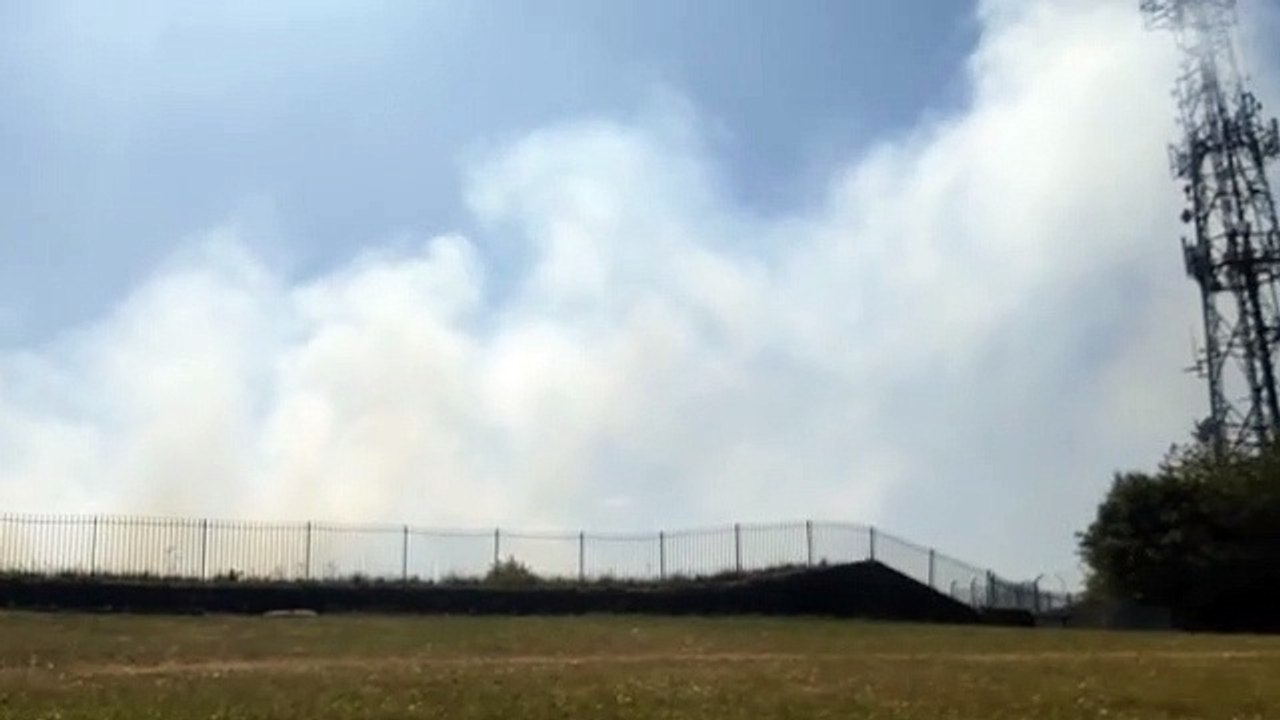 Fire next to Bramley Park