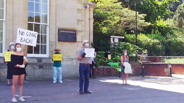 Extinction Rebellion protests outside Borough Council of Wellingborough offices