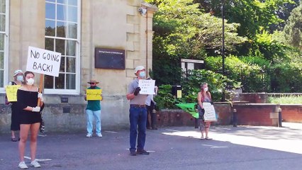 Extinction Rebellion protests outside Borough Council of Wellingborough offices