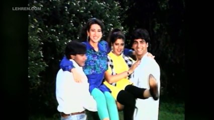 Akshay Kumar Ajay Devgn  Karisma Kapoor Having Fun On The Sets Of Suhaag Flashback Video