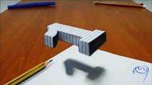 3D Trick Art On Line Paper, Floating Number 1 |  Sonhos com Dimensão