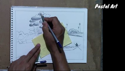 Download Video: pencil sketch scenery drawing easy for beginner step by step