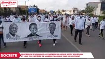 Procession d'hommage au professeur Adonis Koffy, son époux et leur fils, décédés de manière tragique dans un accident