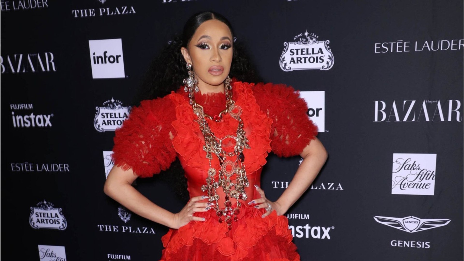 ⁣Cardi B Neon Green Stiletto Manicure