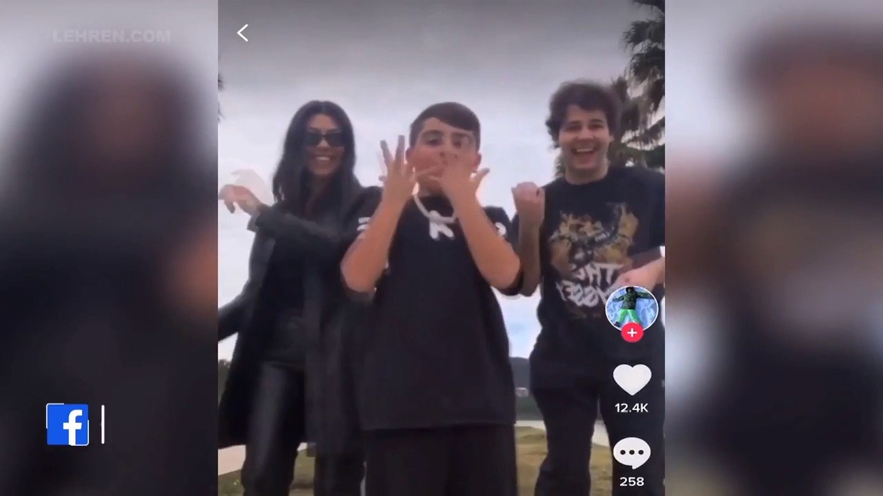 Kourtney Kardashian Teaches Son Mason Disick How To TikTok