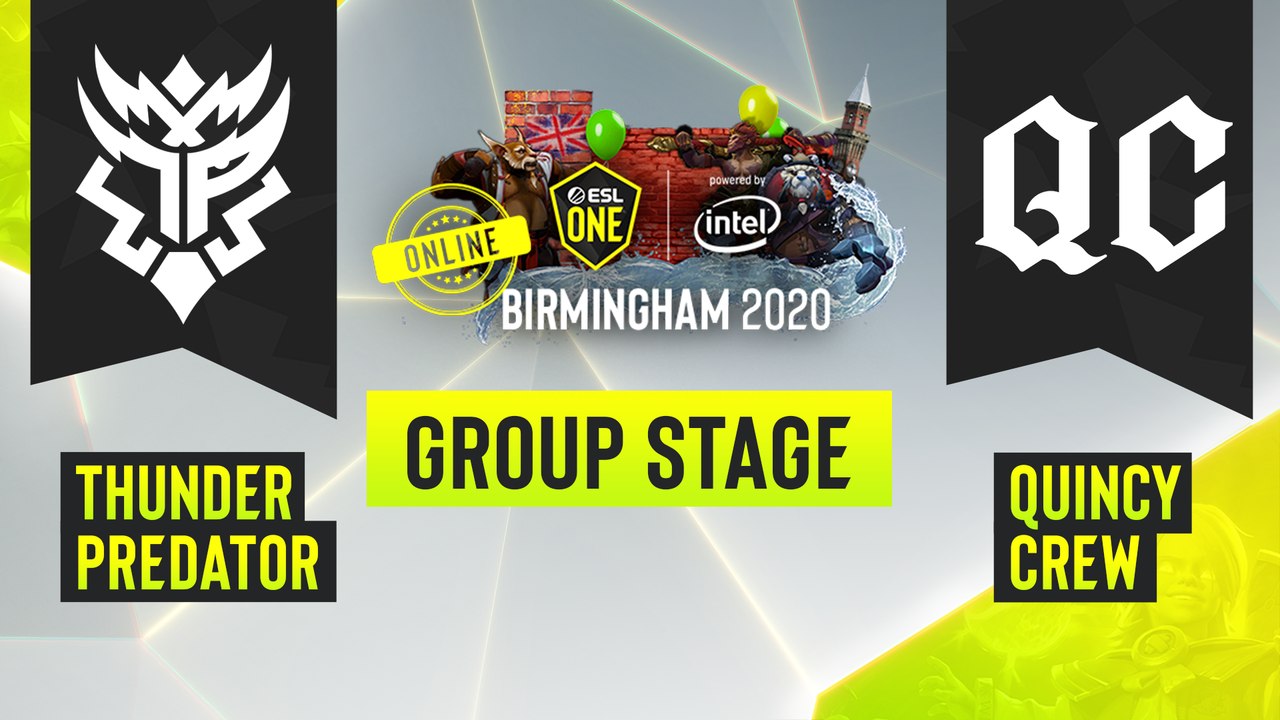 Dota2 - Quincy Crew vs. Thunder Predator - Game 1 - ESL One Birmingham 2020 - Group Stage - NA