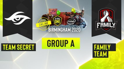 Dota2 - Team Secret vs. Family Team - Game 2 - ESL One Birmingham 2020 - Group A - EU