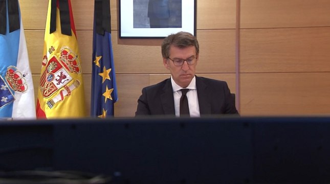 Feijóo, en videoconferencia con Moncloa y el resto de líderes autonómicos