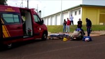 Carro e moto batem no Alto Alegre, deixando mulher ferida