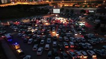 Aksaray'da arabada sinema etkinliğine yoğun ilgi