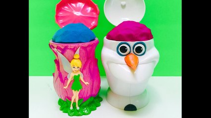 Disney On Ice Souvenir Olaf and Tinkerbell Slushie Cups Play-Doh Easter Egg Surprise Opening