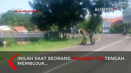 Viral Prajurit TNI Bantu Orang Gangguan Jiwa yang Telanjang di Tengah Jalan