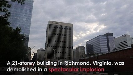 Spectacular implosion as Dominion Energy tower demolished in Virginia