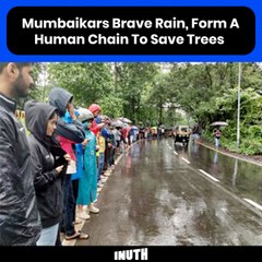 Mumbaikars Brave Rain, Form A Human Chain To Save Trees